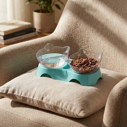 TiltEase Anti-Vomit Elevated Cat Bowl