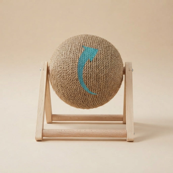 SpinSisal Wooden Cat Scratching Ball